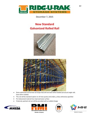 New Standard Galvanized Rolled Rail